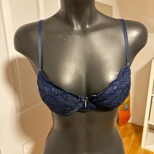 Navy Lace Underwire Bra - Women Intimates